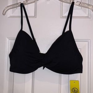 Bawdy Black bathing suit/bikini top adjustable straps, twist front